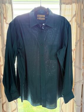 Men's Teal Long-Sleeve Dress Shirt